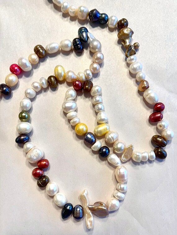 54” Pearls and shells necklace South Sea - image 2