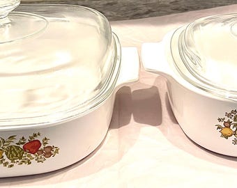 RARE SPICE of LIFE Corning Ware two vintage casseroles