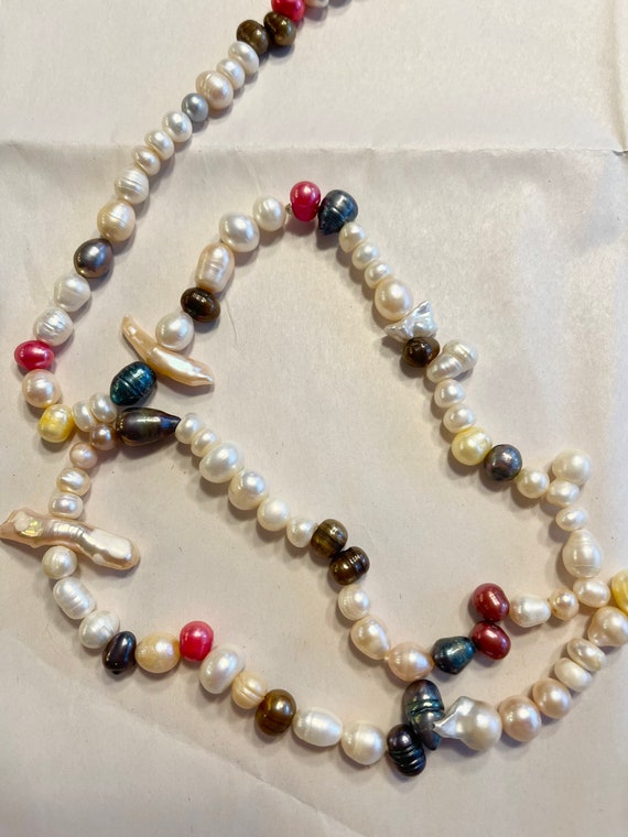 54” Pearls and shells necklace South Sea - image 3