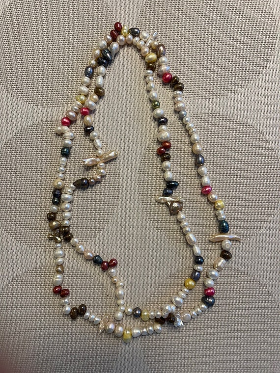 54” Pearls and shells necklace South Sea - image 9