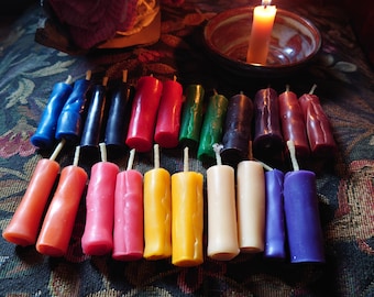 Spell Candles Handmade Beeswax set of Eleven