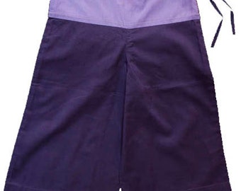 Girls summer divided skirt, mauve and purple, Thai fisherman pants, girl, Kids designer, ethnic pants, boho, Aummade