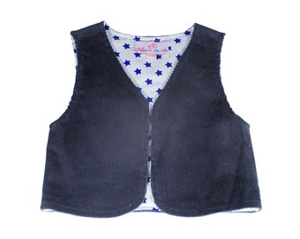 SALES, Sleeveless jacket, vest, blue corderoy, for boys, babies, boho chic, wedding, kids, Aummade
