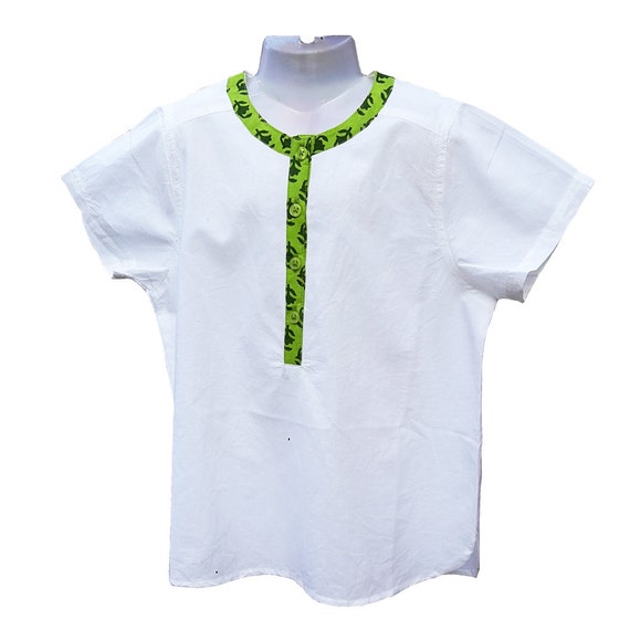 green and white shirt