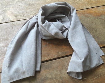 Kid 's Summer scarf, cotton chambray, taupe color. Kids scarf, boys or girls, unisexe, boho, chic, Aummade