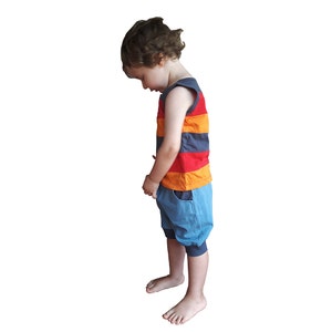 Summer Jersey Bermuda for boy, anthracite blue and grey blue, boho, Aummade image 3
