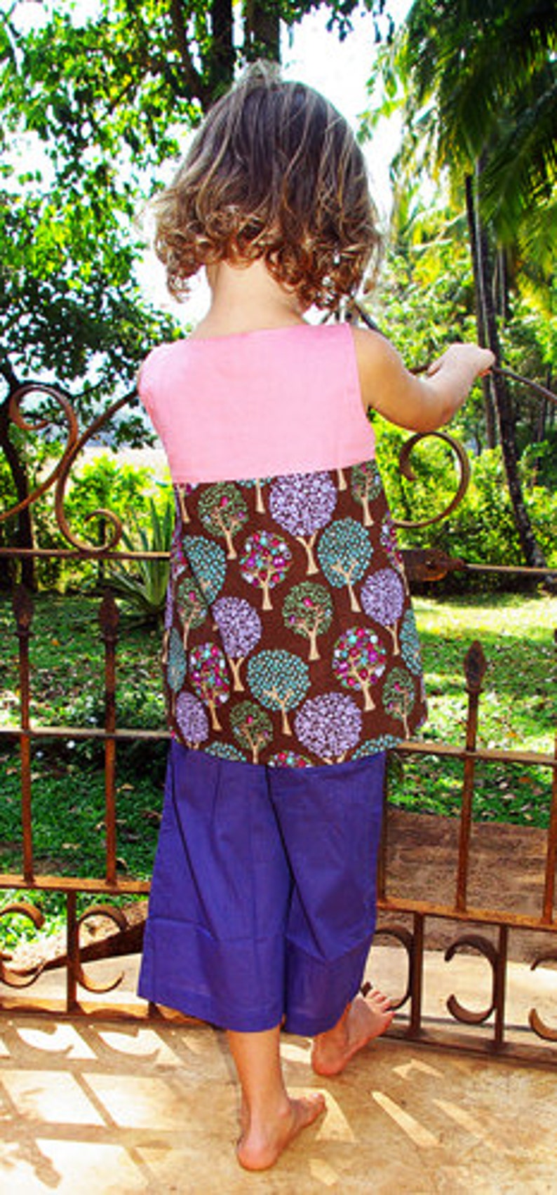 Jupe culotte mauve et violet été fille pantalon thai | Etsy