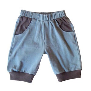 Summer Jersey Bermuda for boy, anthracite blue and grey blue, boho, Aummade image 1