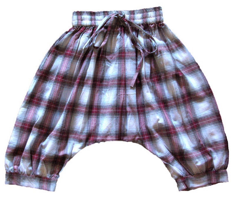 Saroual baggy checks pants, Harem boys pants, summer pants boys, 2-3 years, ethnic pants, boho for boys, Aummade image 2