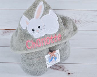 Personalized Hooded Towel - Bunny Towel - Bunny Gift - Gift For Girls - Girl Bath Towel - Hooded Baby Towel- Kids Beach Towel - Rabbit Towel