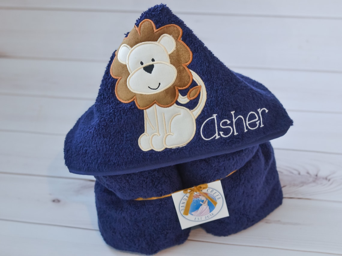 Hooded Towel Lion Towel Personalized Towels for Kids Etsy