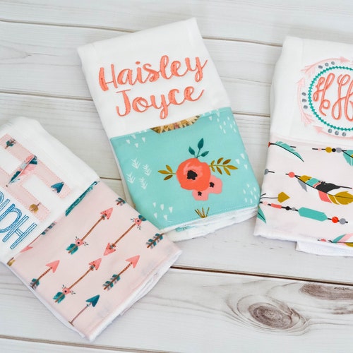 Personalized Burp Cloths Personalized Baby Gift Burp Etsy
