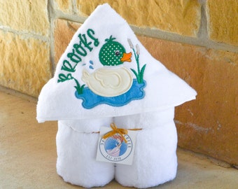 Personalized Hooded Towel - Boys Bath Towel - Duck Towel - Towels For Kids - Gifts For Boys - Kids Bathroom Decor - Kids Bath Towel