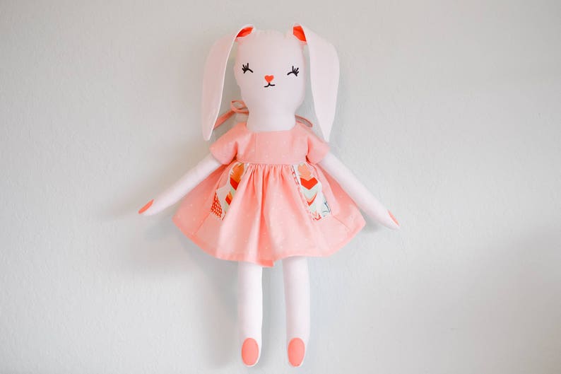 Woodland Decor Christmas Gift For Girls Bunny Nursery Decor Toys For Girls Woodland Nursery Stuffed Bunny Doll Handmade Dolls