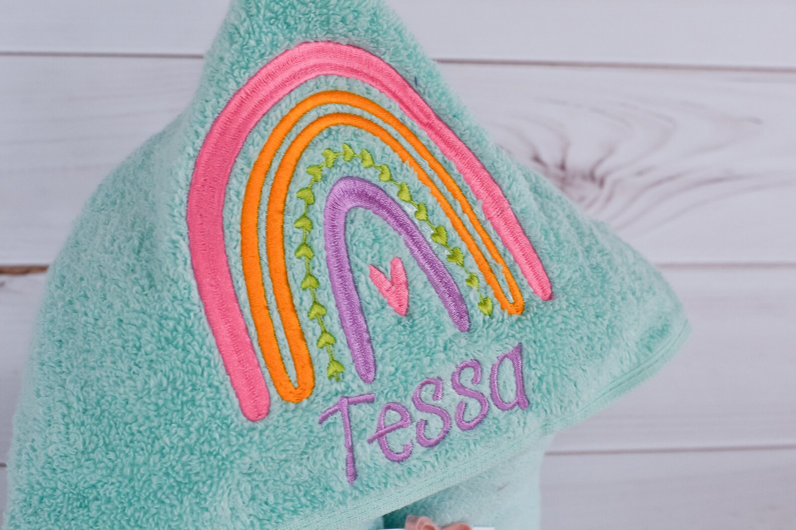 Hooded Towel Rainbow Towel Rainbow Gift Birthday Gift Etsy