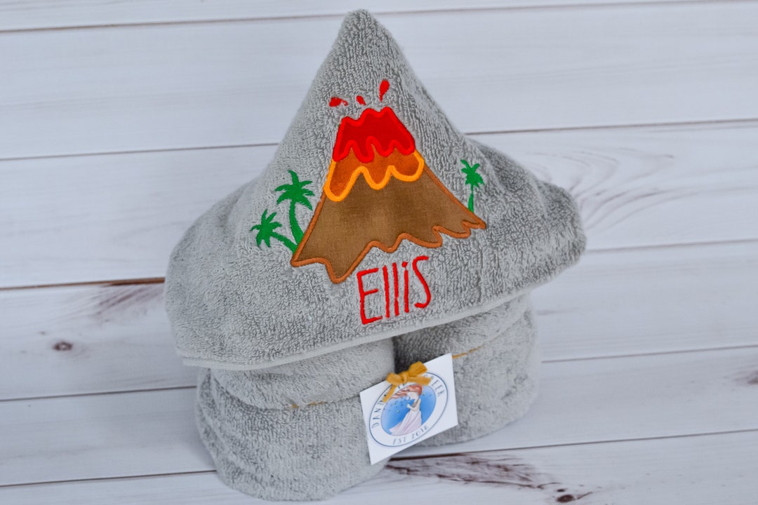 Personalized Hooded Towel Volcano Towel Boys Gifts Kids Bath Towel Kids