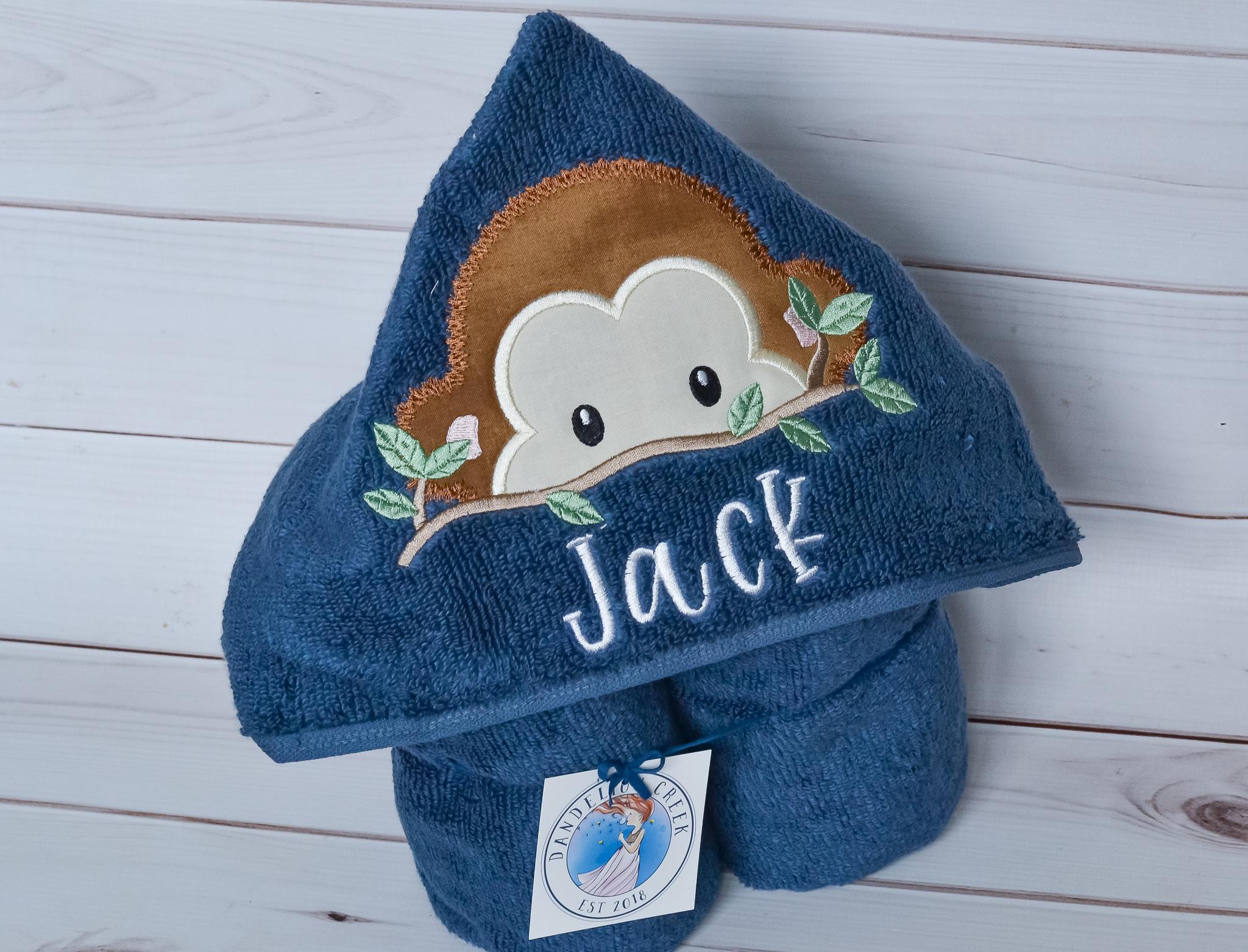 Personalized Towels for Kids - Monkey Hooded Towel - Kids Bath Towel - Girls Beach Towel - Custom Kids Towel - Boys Birthday Gift