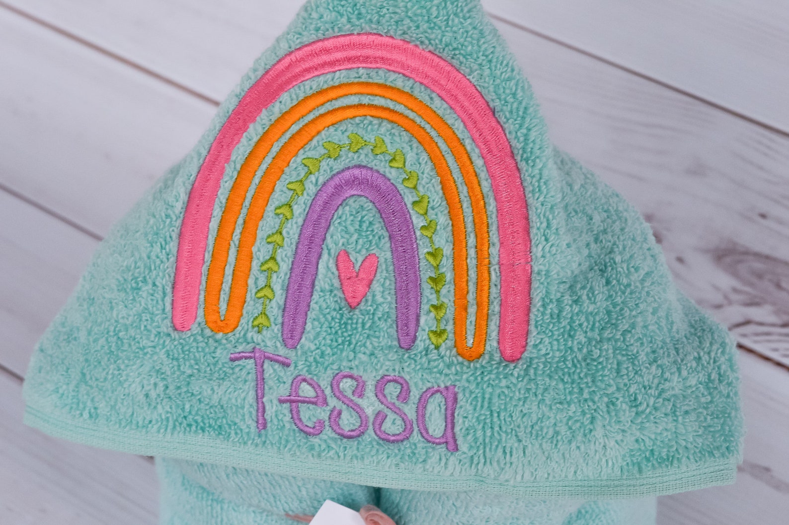 Hooded Towel Rainbow Towel Rainbow Gift Birthday Gift Etsy