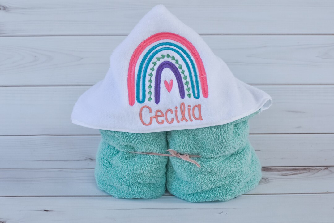 Hooded Towel Rainbow Towel Rainbow Gift Birthday Gift for Girls Girls
