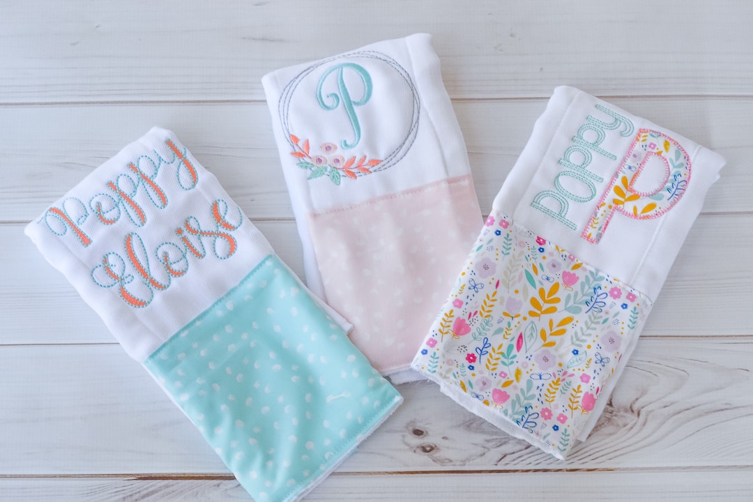 Personalized Burp Cloths Personalized Baby Gift Burp Cloths Monogrammed