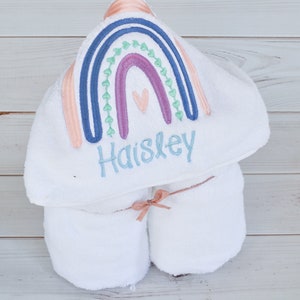 Girls Rainbow Hooded Towel – Kids Bath and Beach Towel