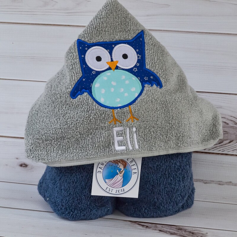 Babyhug Terry Woven Hooded Towel Owl Embroidery - Pink
