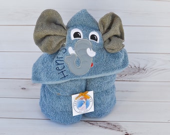 Personalized Hooded Towel - Hooded Towel For Baby - Toddler Towel - Kids Bath Towel - Elephant Towel - Hooded Bath Towel - Kids Beach Towel