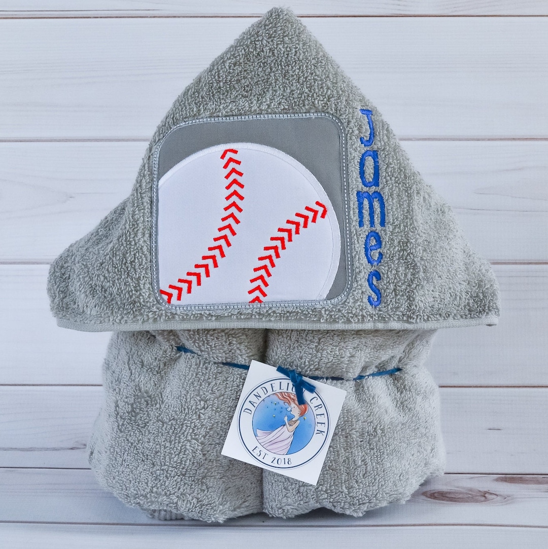 Personalized Hooded Towels Kids Bath Towels Baseball Towel Beach Towel