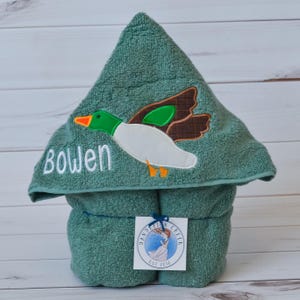 Hooded Bath Towel - Duck Towel - Children&#39;s Bath Towel - Kids Personalized Hooded Beach Towel