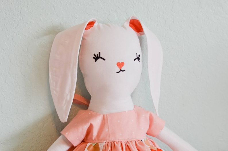 Woodland Decor Christmas Gift For Girls Bunny Nursery Decor Toys For Girls Woodland Nursery Stuffed Bunny Doll Handmade Dolls
