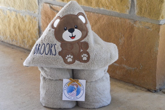 Hooded Towel Teddy Bear Towel Personalized Towels for Kids Kids Beach Towel  Kids Bath Towel Boy Birthday Gift Personalized Gift 