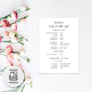 Baptism Program Canva Template, Church of Jesus Christ, LDS, Baptism Program, Great to be 8, Kids Baptism Program, Neutral