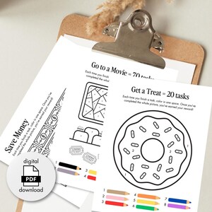 Color by Number Reward Chart Bundle – Fun Printable PDF for Kids’ Task ...