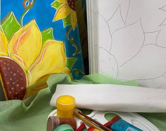Painting kit, Paint party supplies, Solo paint, Girls night in, Sweet Sunflowers