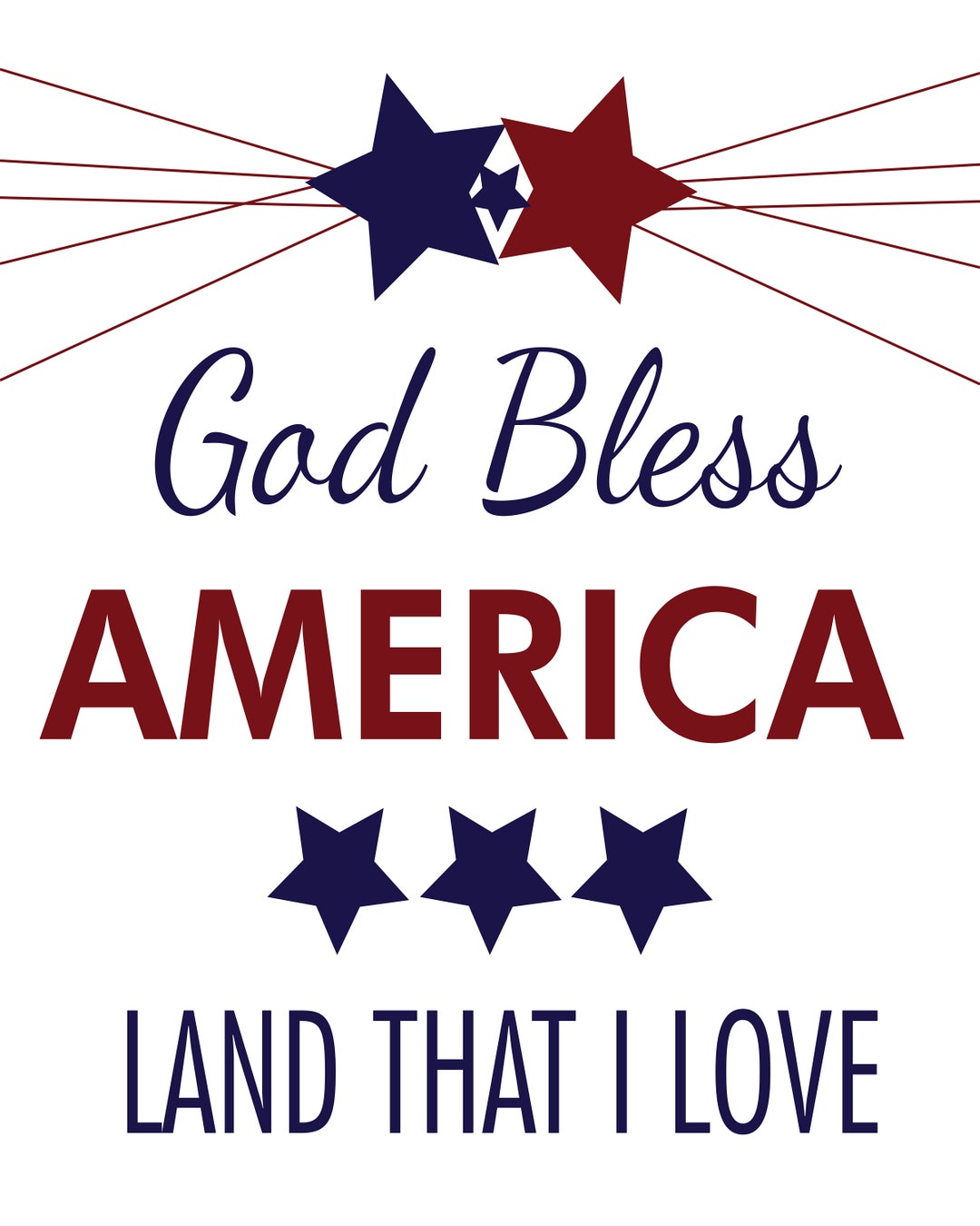 God Bless America Printable 16 X 20 - Etsy