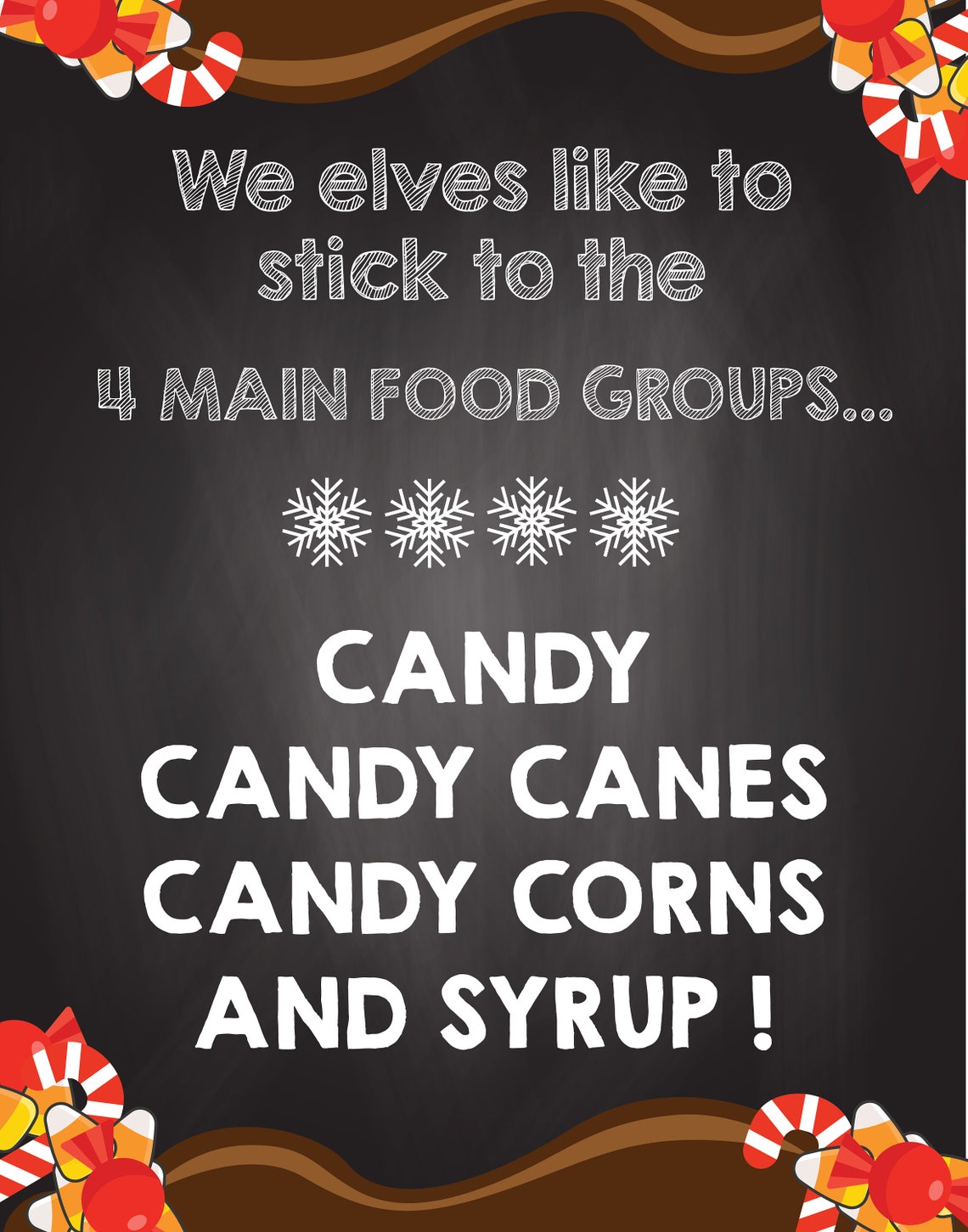 4 Main Elf Food Groups Printable Etsy