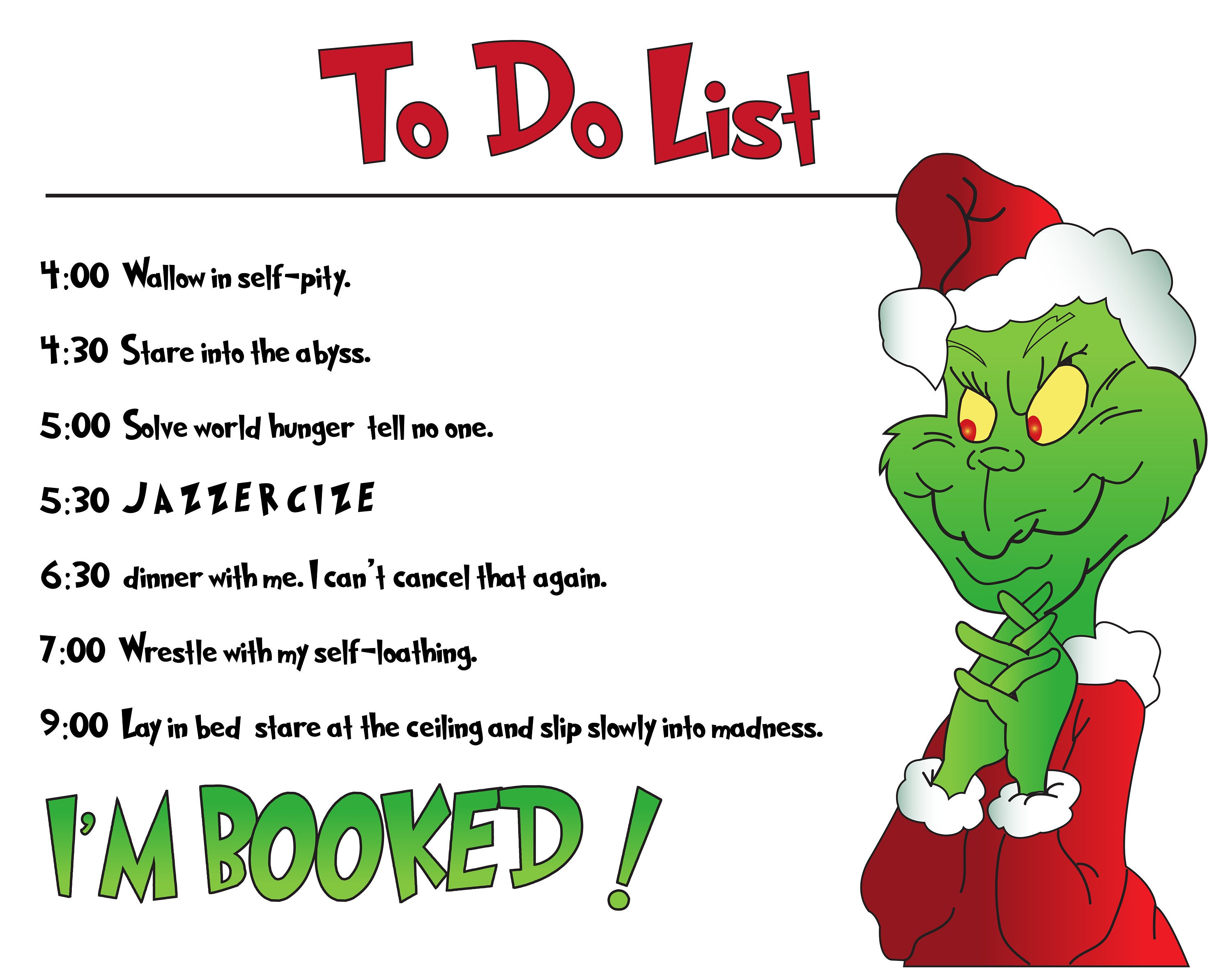 Grinch To do List Printable 16 X 20 Inches Etsy
