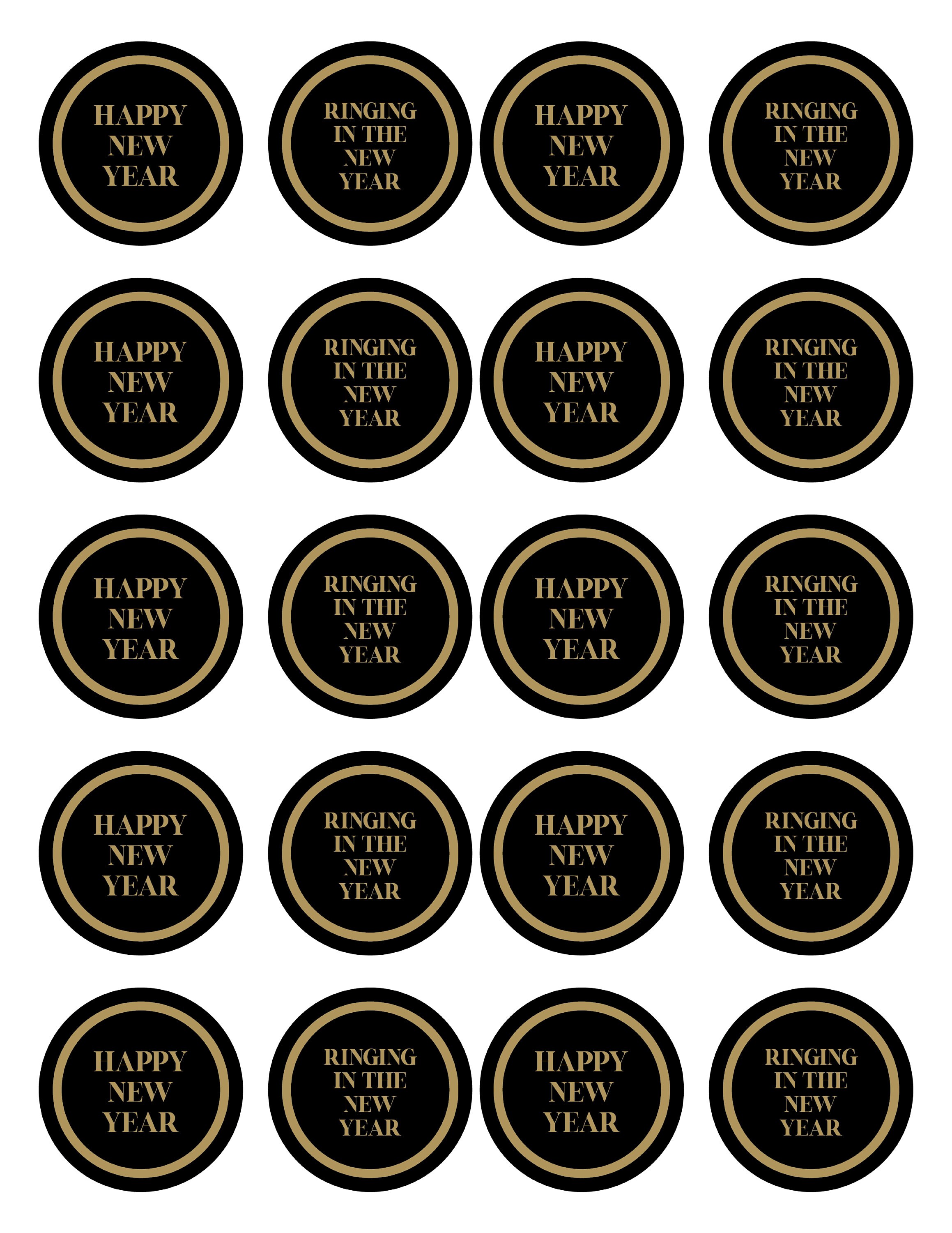 Happy New Year Cupcake Toppers Etsy.de