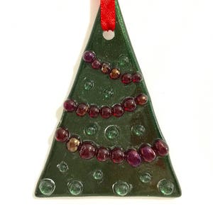 Fused Glass Christmas Tree Ornaments