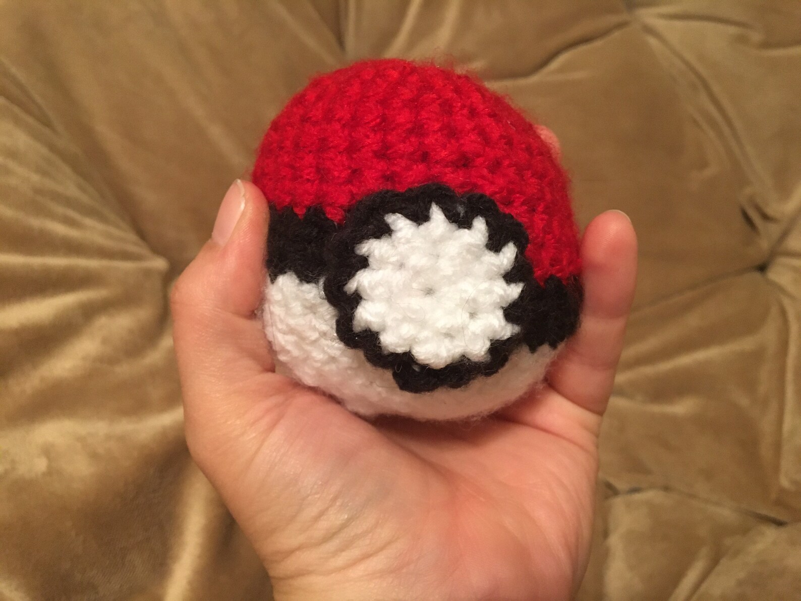 Crochet Stuffed Pokeball or Rear view mirror charm | Etsy