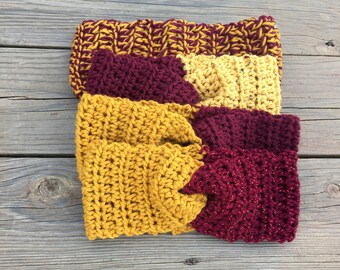 Hogwarts Gryffindor house inspired Crocheted adult sized Ear warmers