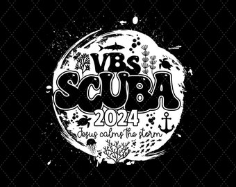 Retro VBS Scuba 2024 PNG Jesus Calms The Storm PNG Scuba Png Vacation Vacation Bible School png Bible Verse Christian summer camp