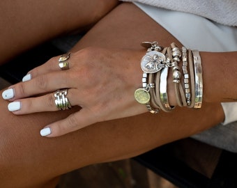 Pulsera boho de ante con envoltura