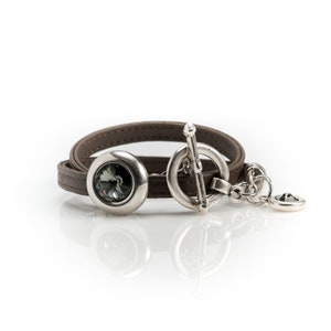Bracelet en cuir souple avec pierres de cristal autrichiennes