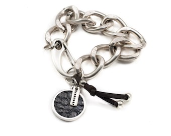 Chunky stainless steel chain and pendant