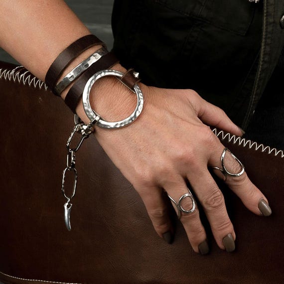 Braccialetti In Pelle Intrecciata OIDEA - Pack 2 Pezzi, Chiusura In Lega, Stile Punk E Vintage - Foto 8