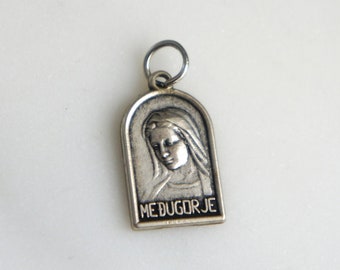 Vintage religious medal, Our Lady of Medugorje medal, saints medal, religious medal, catholic medal, prayer medal, The Jeweler's Wife