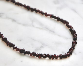 Garnet necklace, garnet nuggets, garnet jewelry, smooth garnet nuggets, red beaded necklace, garnet beaded necklace, The Jewelers Wife.