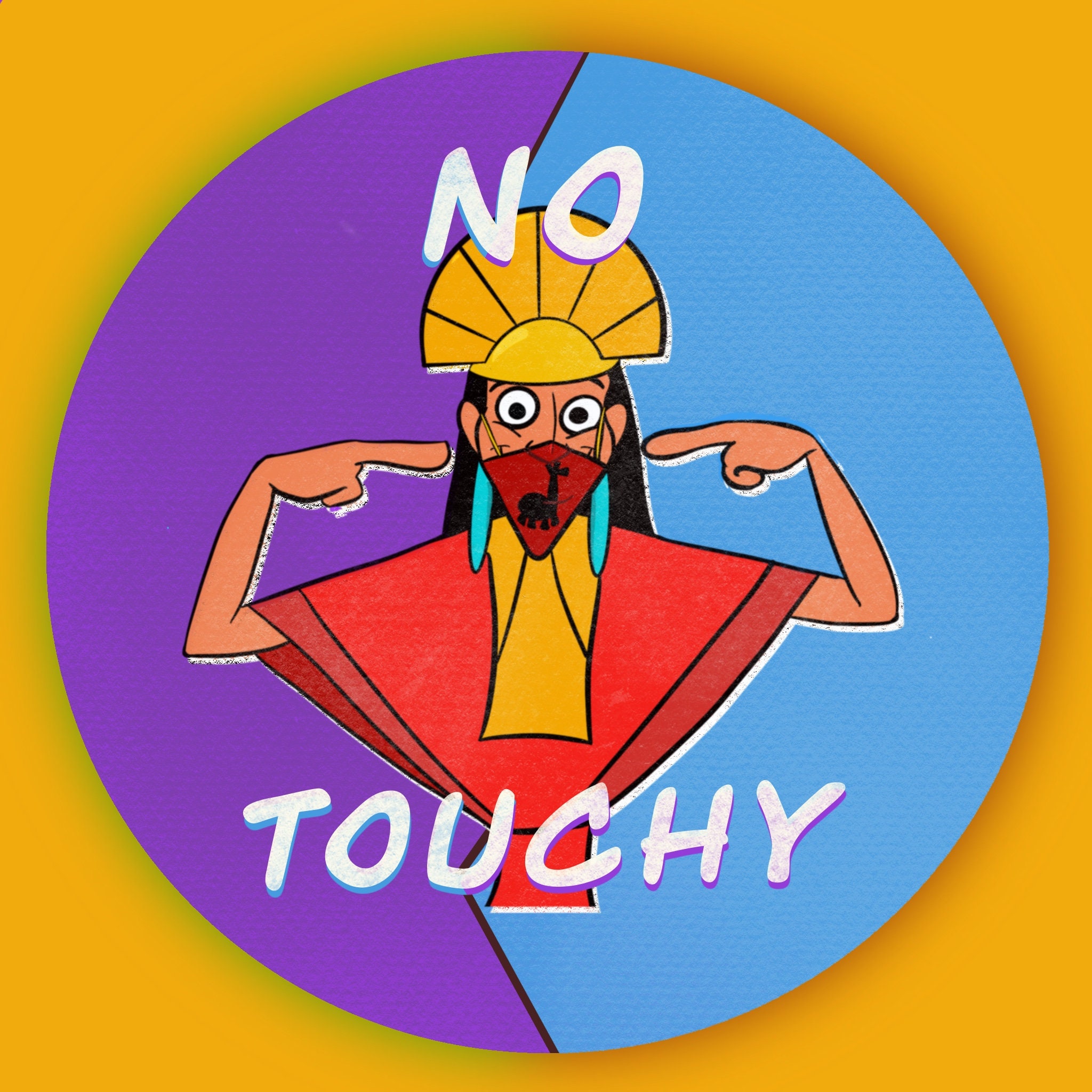 Kuzco No Touchy Pinback Button from Disneys Emperors New | Etsy