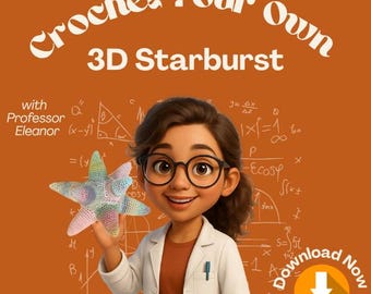 Kit de crochet de estrella caprichosa: patrón geométrico 3D + certificado (descarga digital STEM)